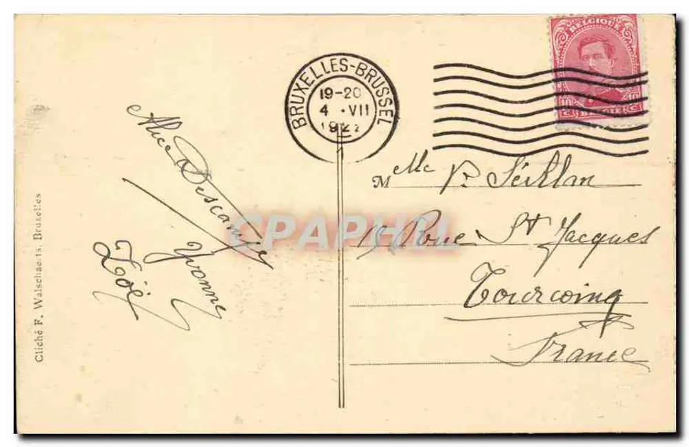 Bruxelas. Hotel de Ville — torre de 114 metros, editor F. W. - Verso