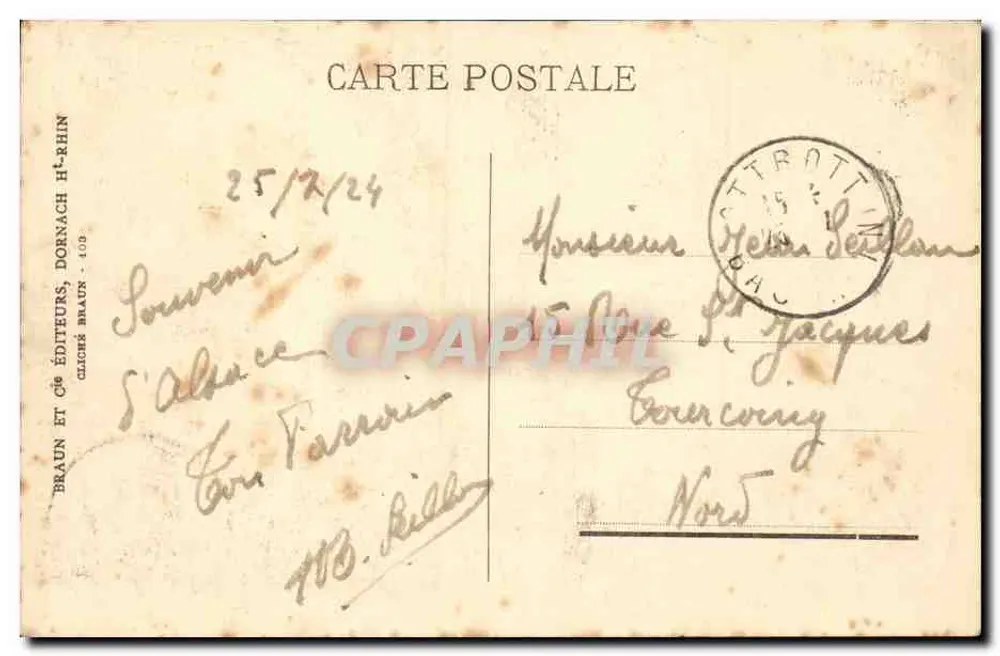 माउंट सेंट-ओडिले — पैनोरमिक दृश्य — प्रकाशक ब्राउन & कं, डॉर्नाच एच.-रिन - पीछे