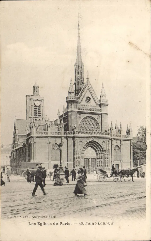 Saint-Laurent — Igreja de Paris — L. J. Q. editora, Angoulême-Paris. — 40. - Frente