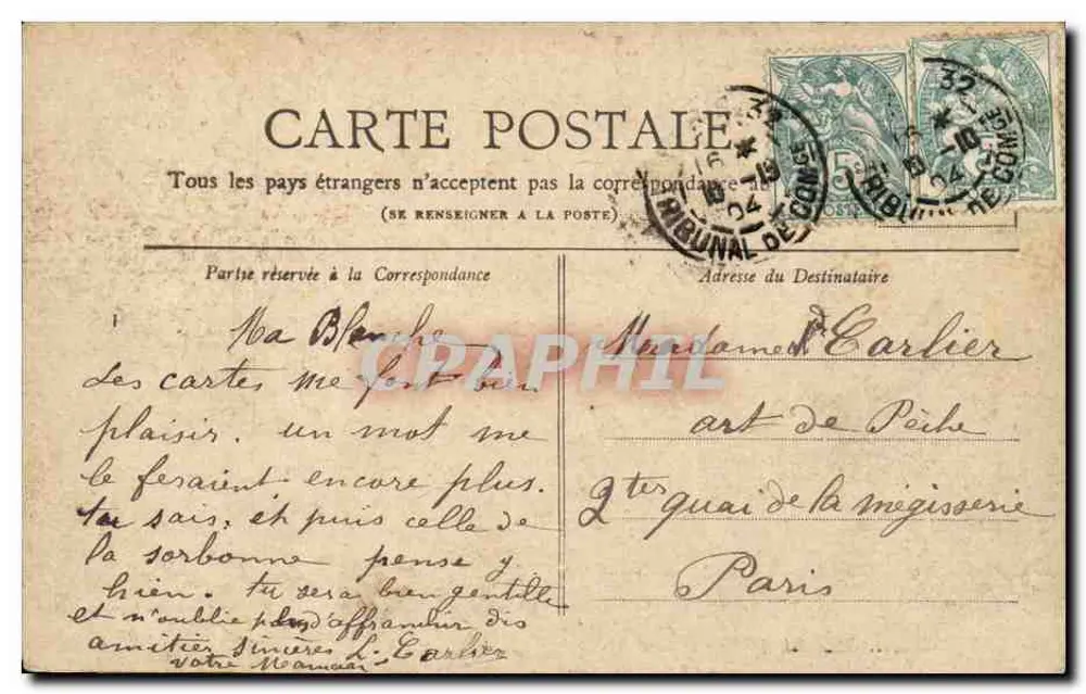 PARIS — Les Champs Elysées — Coleção Petit Journal - Verso