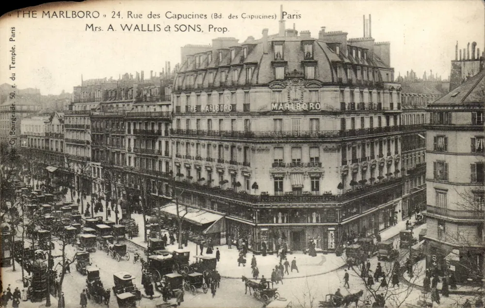 Der Marlboro Laden — 24 Rue des Capucines, Paris — Mrs. A. Wallis & Sons, Prop. - Vorderseite