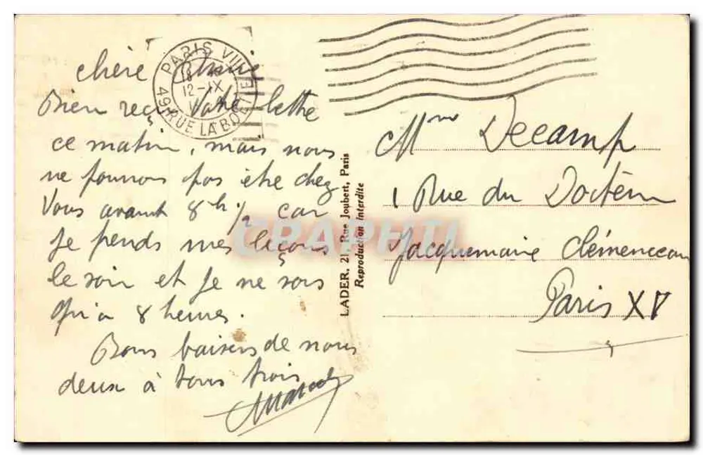 PARYŻ - Aleja Foch — widok na Arc de Triomphe — wydawca Lader 14 - Rewers