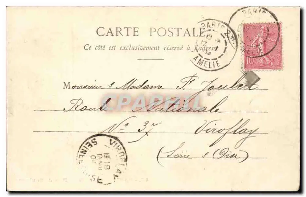 Cascades do Bois de Boulogne — Paris — editor desconhecido, n° 47 - Verso
