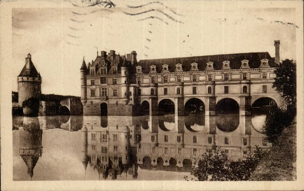 Castelo de Chenonceau — Fachada Ocidental — LL.1, Cité des Arts Photomécanique - Frente
