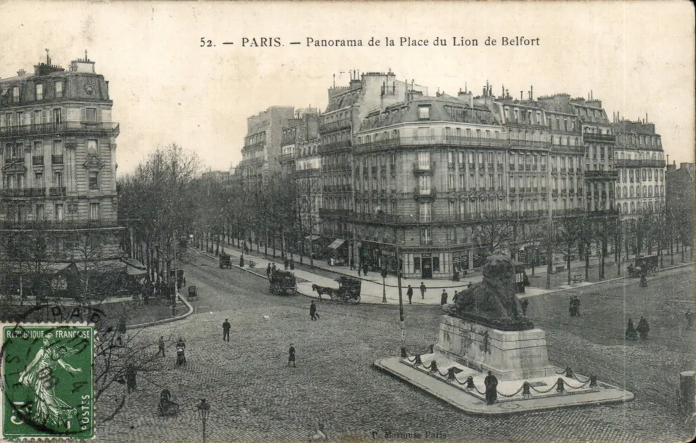 Paris — Panorama der Place du Lion de Belfort — V. Marousse Paris - Vorderseite