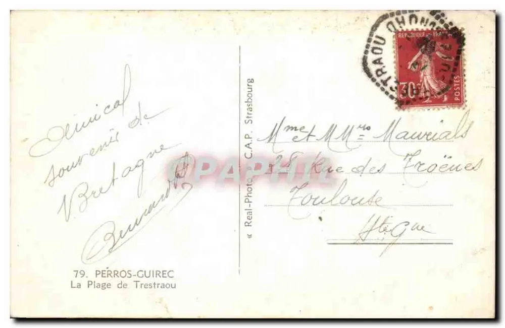 A Praia de Trestraou — Perros-Guirec — C.A.P. 79 - Verso