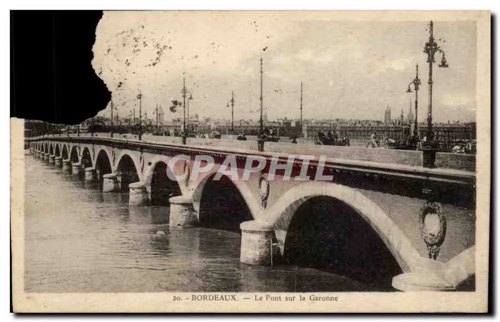Bordeaux — O Ponte sobre a Garonne — edição Dijaux n°20 - Frente