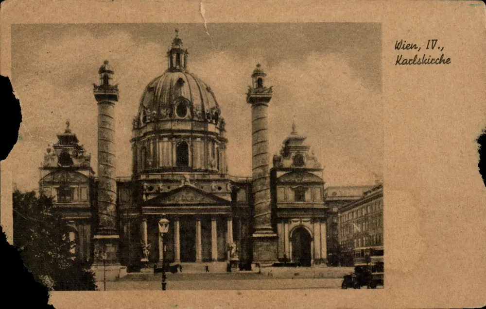 Karlskirche — Viena, IV. — editor M.L.M.W. II - Frente