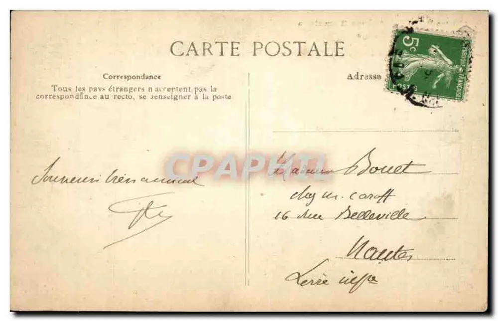Paris — Arênes Romanas — Rue Monge — Editor ELDI, n° 4190 - Verso