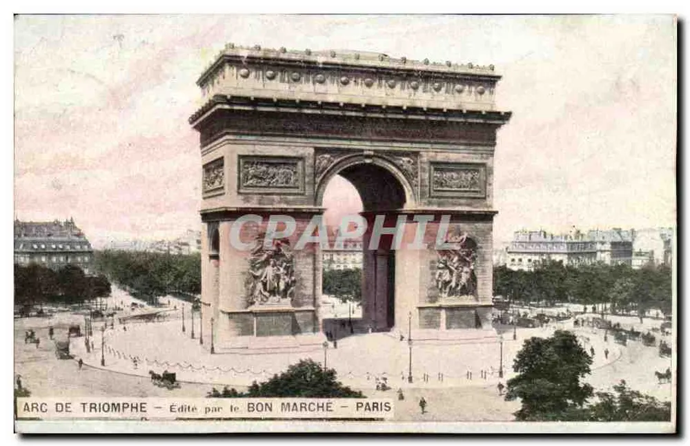 Arco do Triunfo — Editado pelo Bon Marché — Paris - Frente