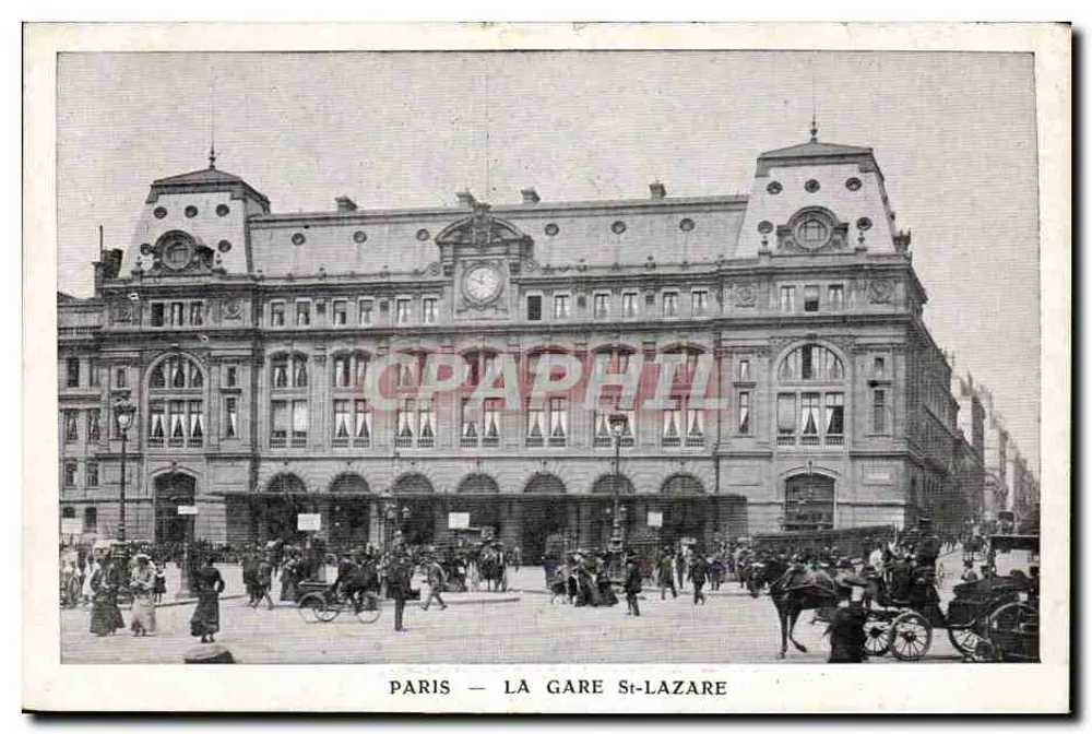 Paris — A Estação Saint-Lazare — editor não identificado - Frente