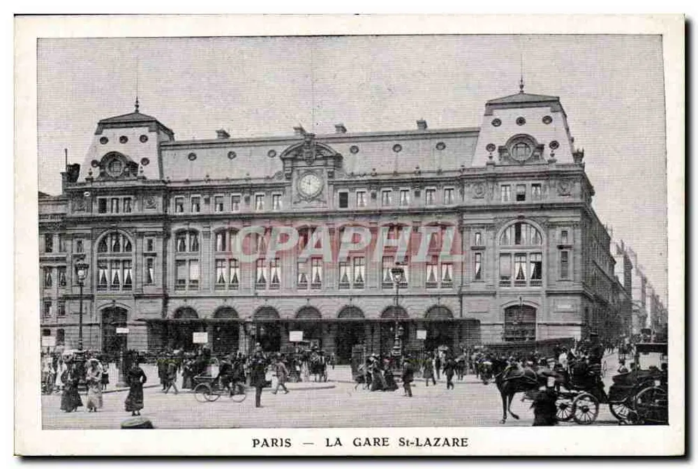 Paris — A Estação St-Lazare — editor não identificado, número de série não visível - Frente