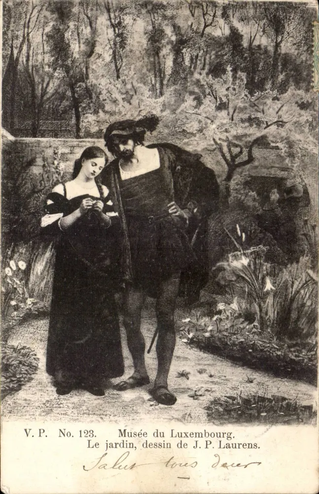 Der Garten — Zeichnung von J.P. Laurens — V.P. Nr. 123 - Vorderseite