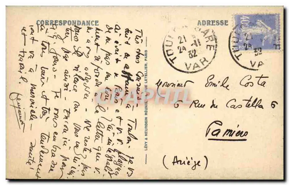 Toulon — A Baía — LL — n°128 - Verso