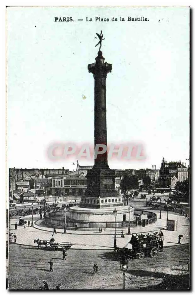 Paris — A Praça da Bastilha — Coluna da Bastilha - Frente