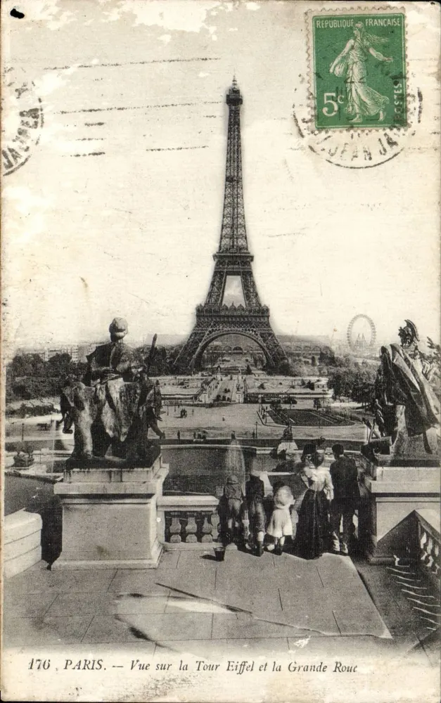 PARIS — Ansicht der Eiffelturm und der Grossen Rad — unbekannter Verleger, Nr. 176 - Vorderseite