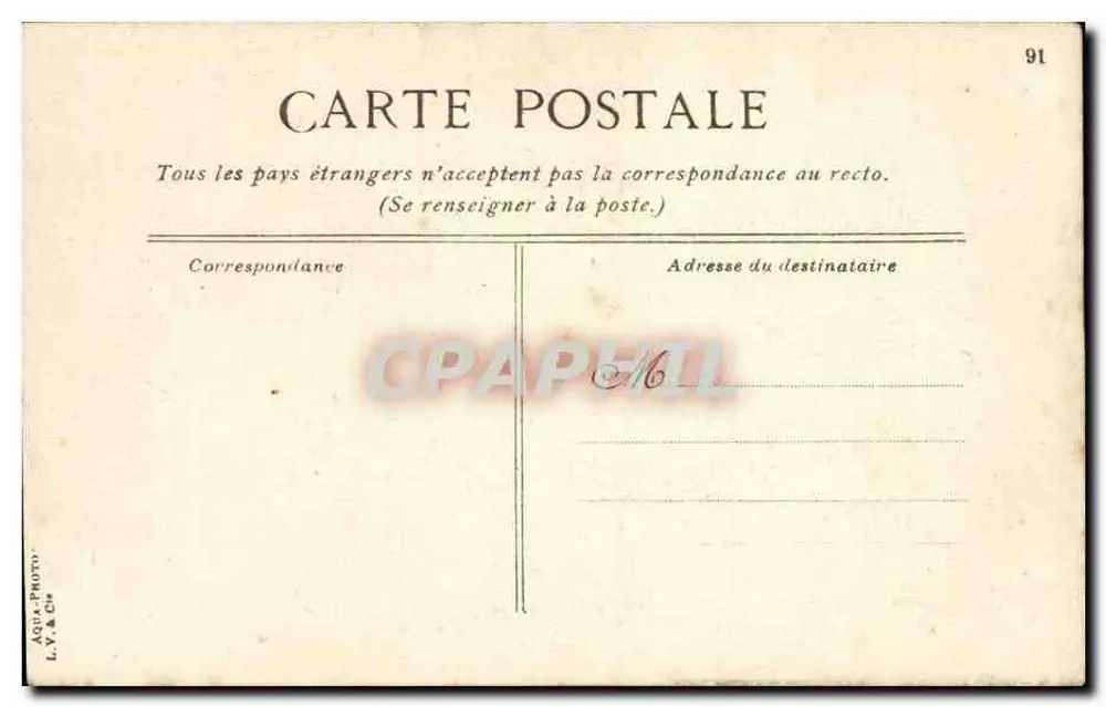 Paris — Porta Saint-Denis — editor L.V. & Cie, n° 91 - Verso
