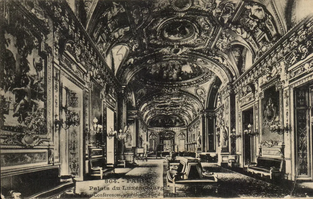 Sala das Conferências, Palácio do Luxembourg — Paris — J. Hauser, fot.-edit., Paris, n° 804 - Frente