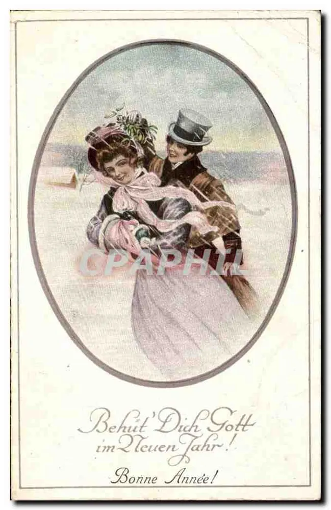 Schneeflockenpaare — Neujahr — Lepopastell 6256/1 - Vorderseite