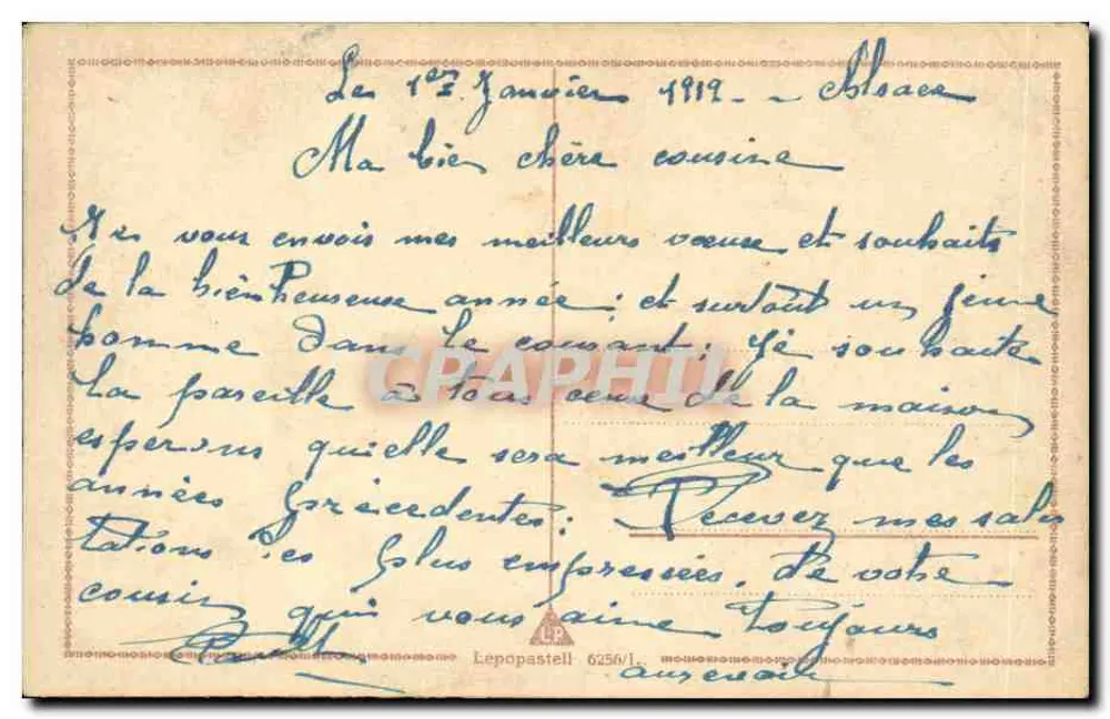 Schneeflockenpaare — Neujahr — Lepopastell 6256/1 - Rückseite