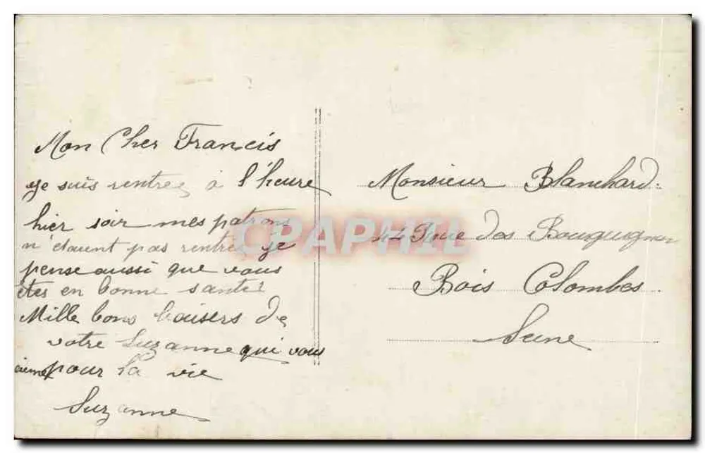 Liebendes Paar — Blumendekor und Herz — unbekannter Verleger, n° 803 - Rückseite