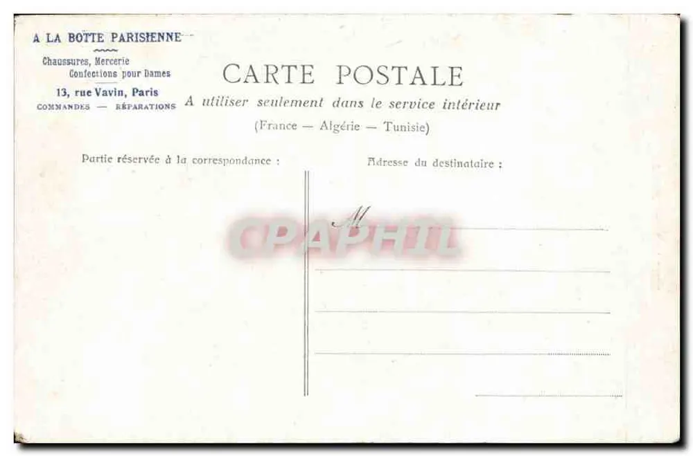Paris — A Estrela — Arco do Triunfo — editor não identificado - Verso