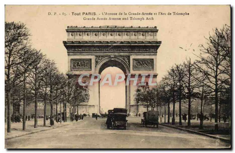 Paris - L'Avenue de la Grande-Armée et l'Arc de Triomphe - D.P. 85 - Recto