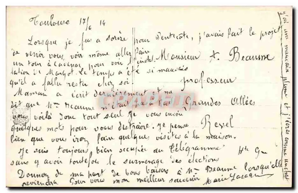 Jugend — Paris Salon — A. Penot — n° 8099 - Rückseite