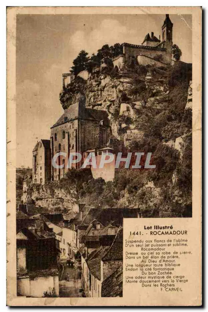 Rocamadour — Église perchée sur falaise — Lot Illustré 1441 - Recto