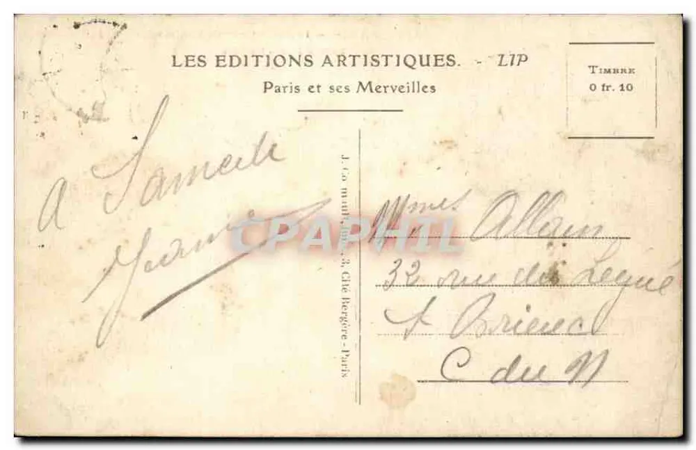 Paris — Das Heilige Herz von Montmartre — Les Éditions Artistiques, n°316 - Rückseite