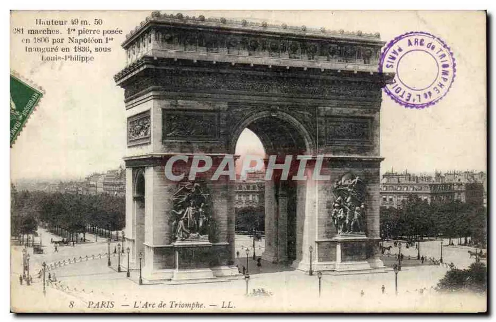Paris — O Arco do Triunfo — LL. n°8 - Frente