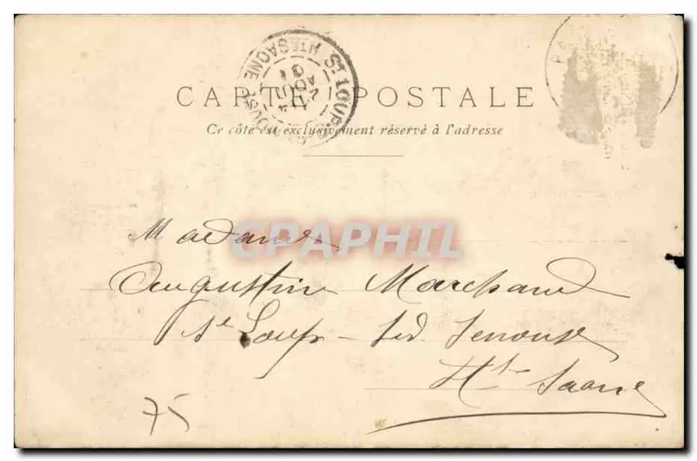 Estátua de Lafayette — Cour du Louvre — Paris — n°105 - Verso