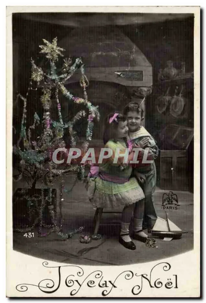Kinder vor einem Weihnachtsbaum — Paris — Verlag Paris, Nr. 431 - Vorderseite