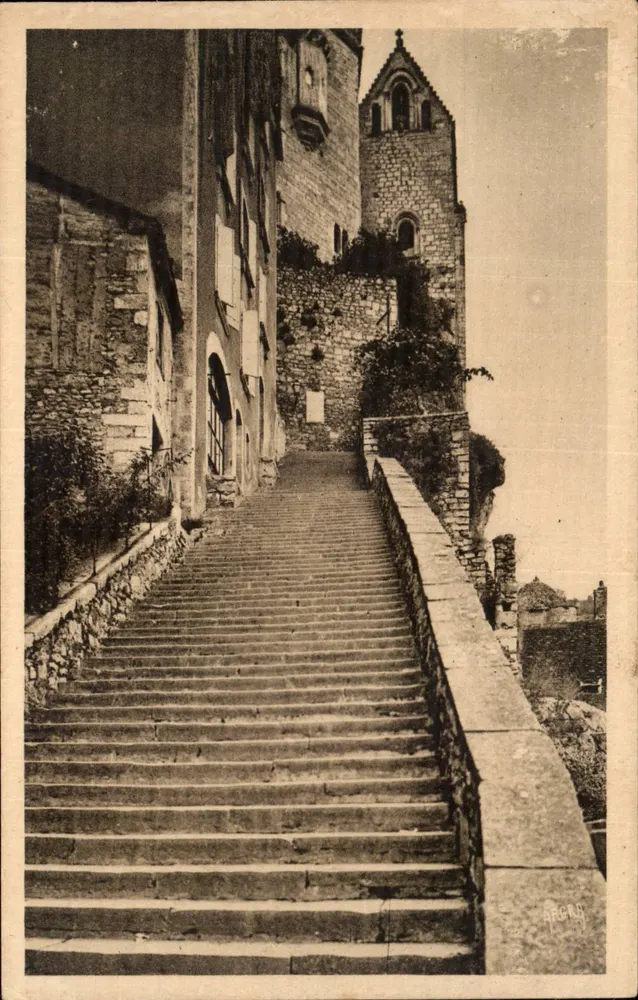 Rocamadour (Lot) — Der große Treppenaufgang mit 216 Stufen — Arts Graphiques Vilouze - Vorderseite