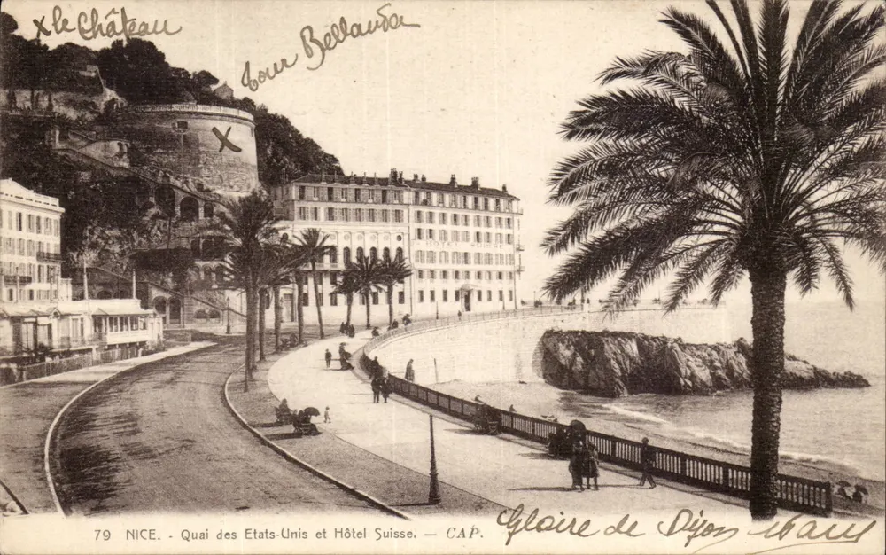 Nice - Quai des États-Unis und Hotel Suisse — Gloire de Dijon - Vorderseite