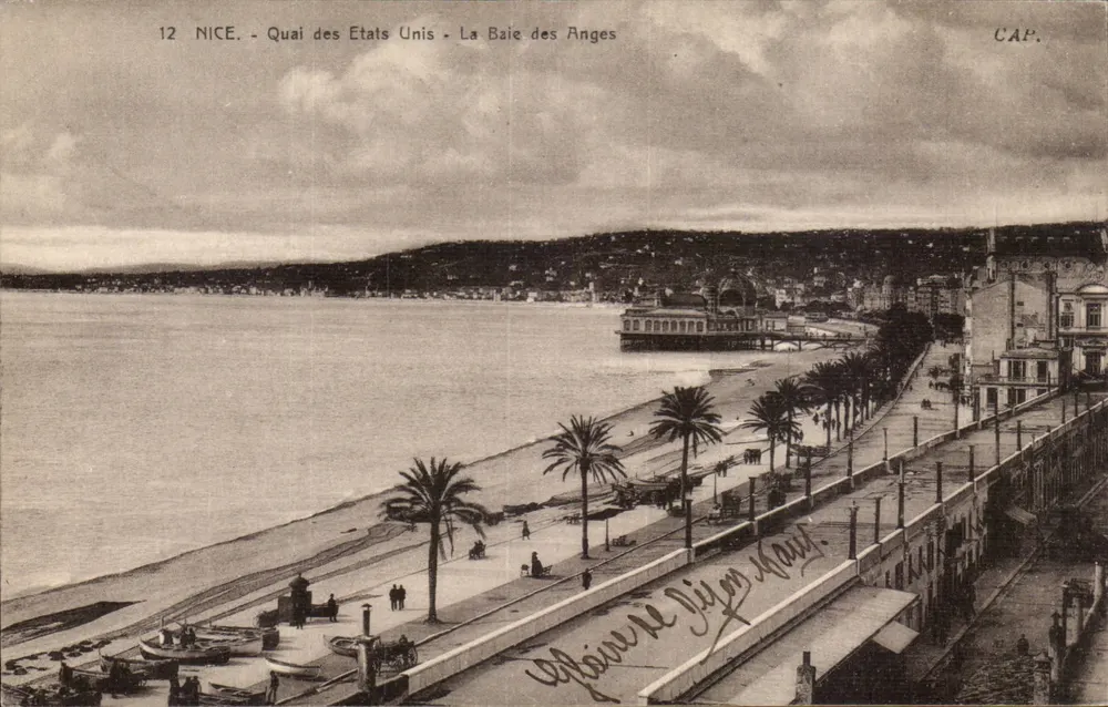 Nice - Quai des États-Unis - La Baie des Anges — Antike Ansichtskarte. - Vorderseite