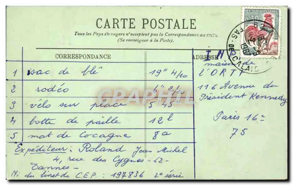 Paris (XVe) — O Monumento de Pasteur — LL. — N° 907 - Verso
