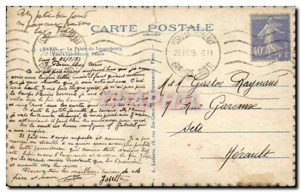 Palais du Luxembourg — vue du jardin avec fontaine — éditeur FRY - Verso