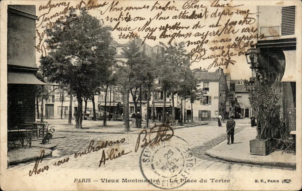 PARIS — Alt-Montmartre — Place du Tertre — B. F., Paris - Vorderseite