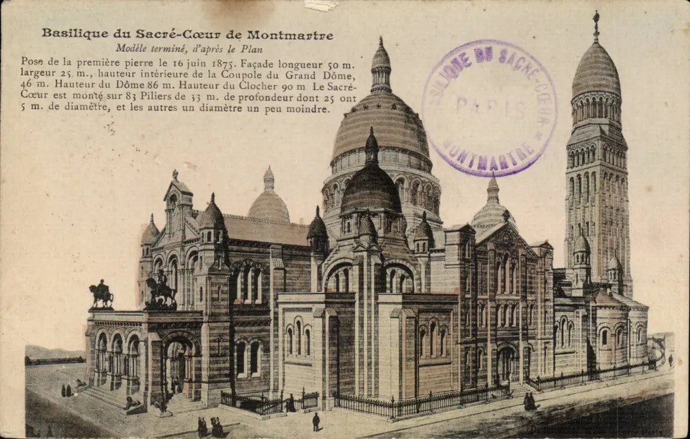 Basilika des Heiligen Herzens von Montmartre — Abgeschlossenes Modell gemäß Plan — unbekannter Verleger - Vorderseite