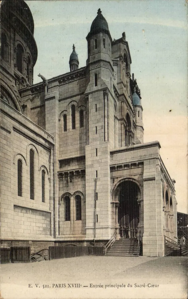 Paris XVIIIe — Haupteingang des Sacré-Cœur — E. V. 521 - Vorderseite