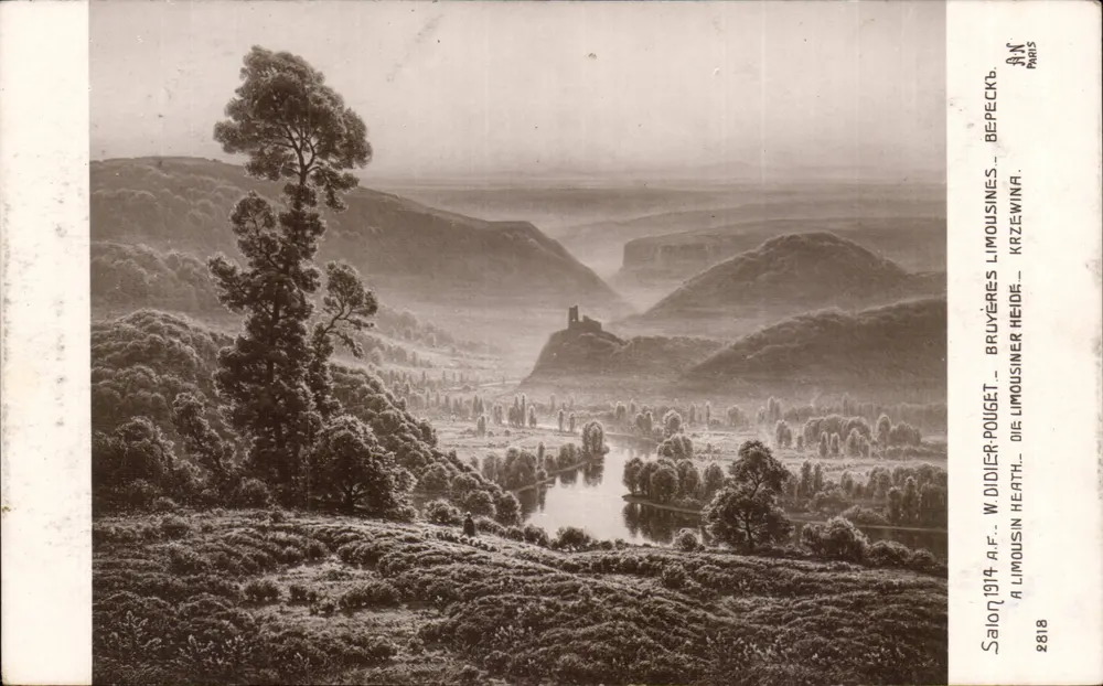 Bruère-Heidé — Panoramablick mit Schloss auf dem Hügel — W. Didier-Pouget, n° 2818 - Vorderseite