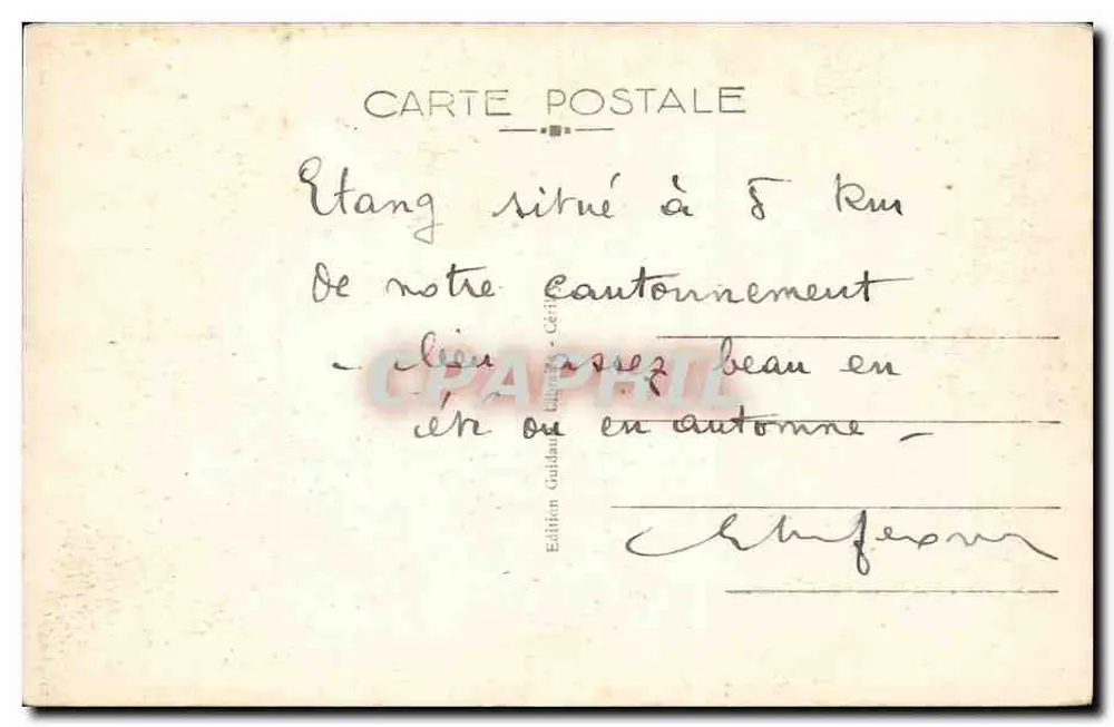 Floresta de Tronçais — Lago de Saint-Bonnet — Edição Guillaume-Librairie Céris - Verso