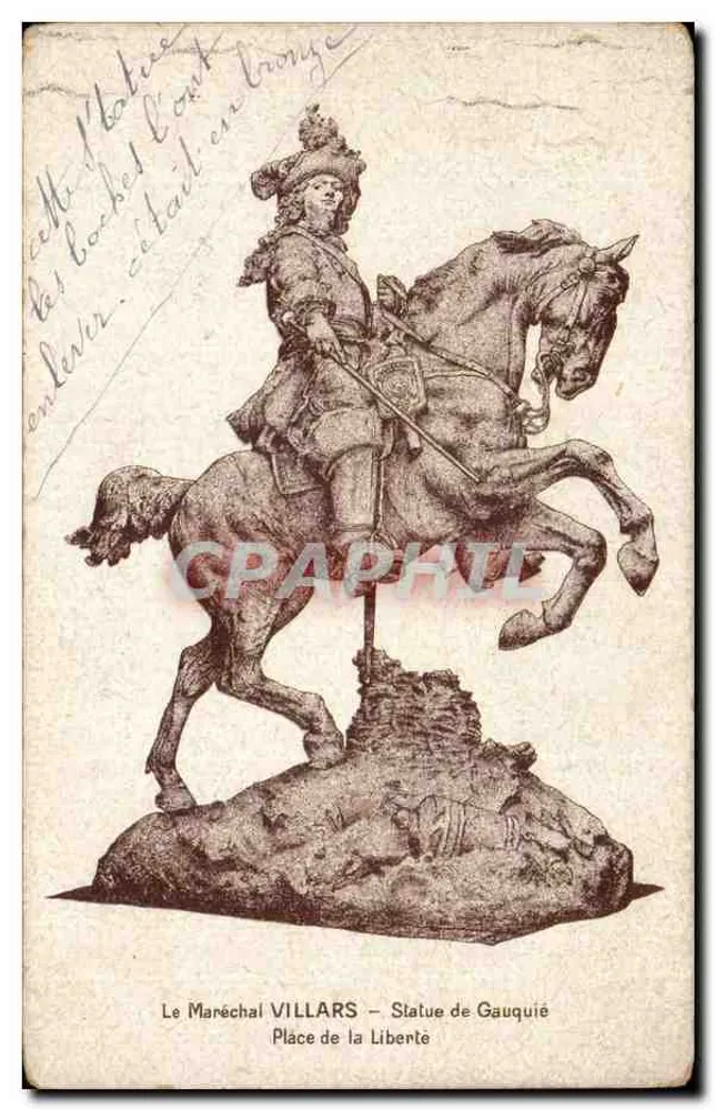 Statue von Gauquié — Marschall VILLARS — Place de la Liberté - Vorderseite