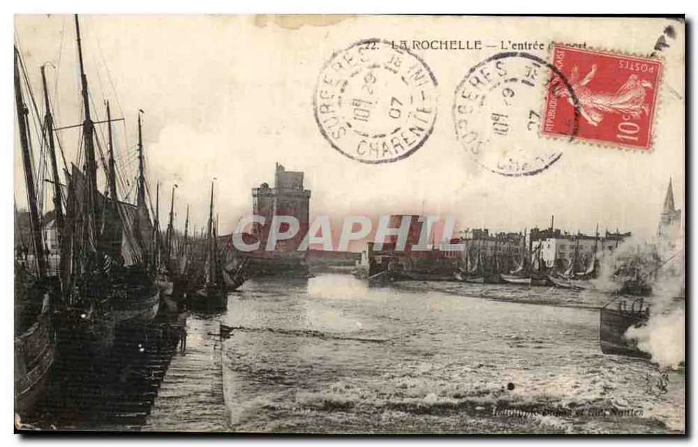 La Rochelle — A entrada — Fotografia de Édouard Nattes - Frente