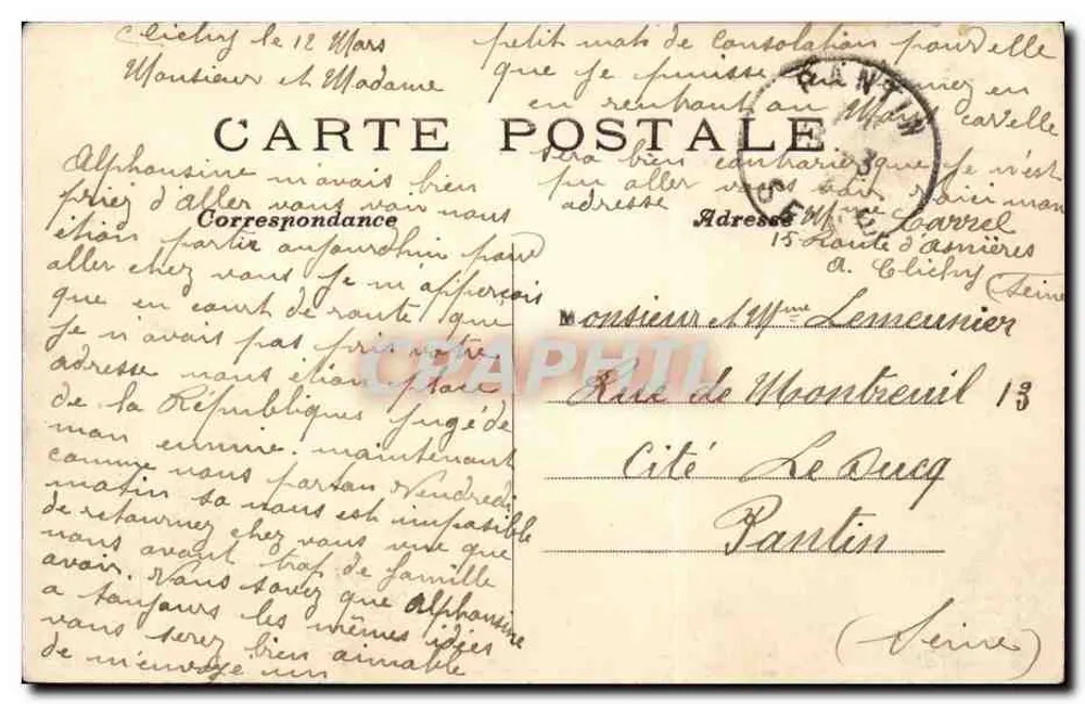 Paris — A Place de la Bastille — C. M. n°44 - Verso
