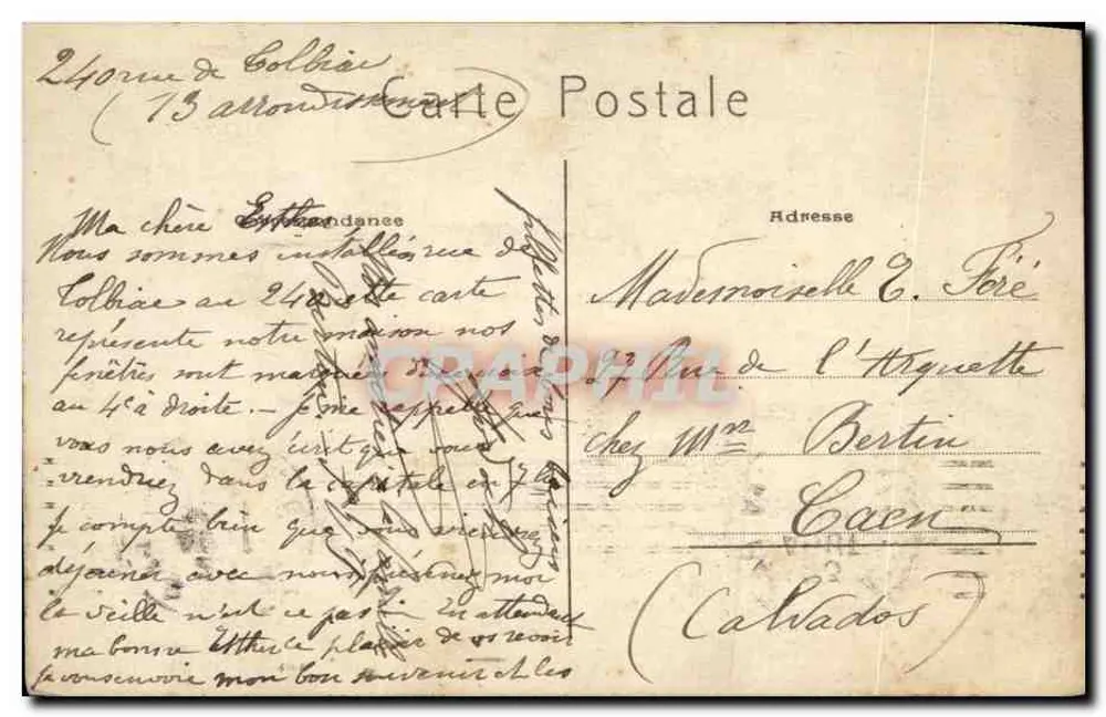 Paris — A Rue de Tolbiac — editor não identificado - Verso