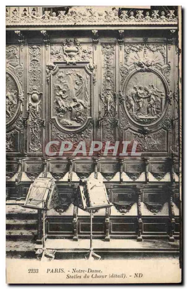 PARIS. - Notre-Dame. - Stalles do Coro (detalhe). - ND - Frente