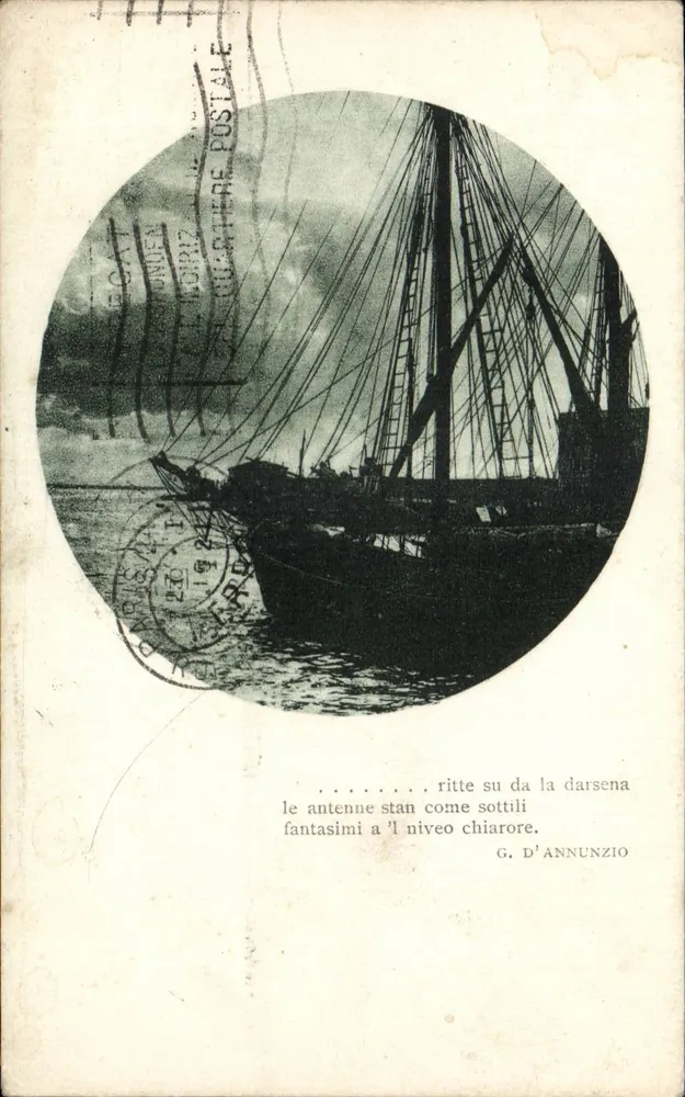 Schip aan de kade — gedicht van G. D'Annunzio — onbekende uitgever - Voorkant