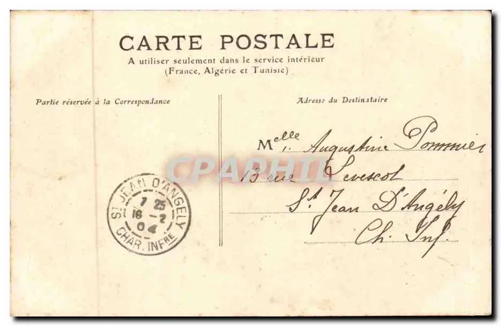 Niort - A Avenida baixa do Jardim Público — Coleção Cloizot, Niort - Verso